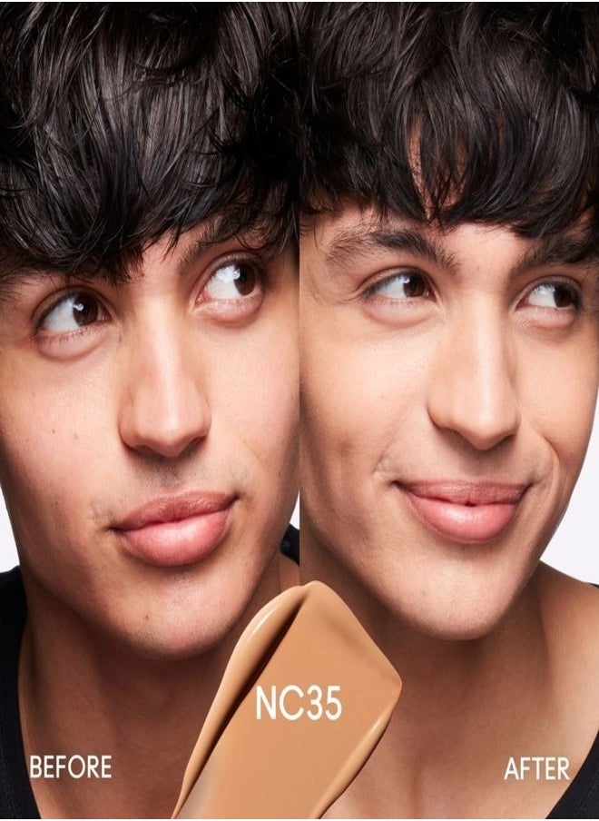 MAC Studio Fix Fluid SPF 15 Foundation NC35 – 24HR Long-Wear, Matte Finish, Oil Control, Medium-to-Full Coverage