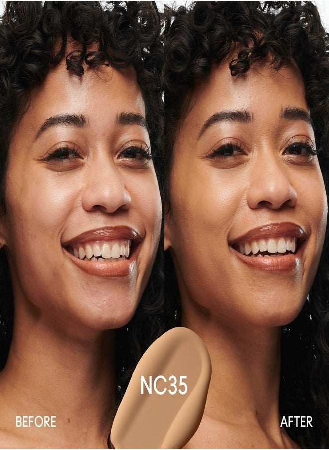 MAC Studio Fix Fluid SPF 15 Foundation NC35 – 24HR Long-Wear, Matte Finish, Oil Control, Medium-to-Full Coverage