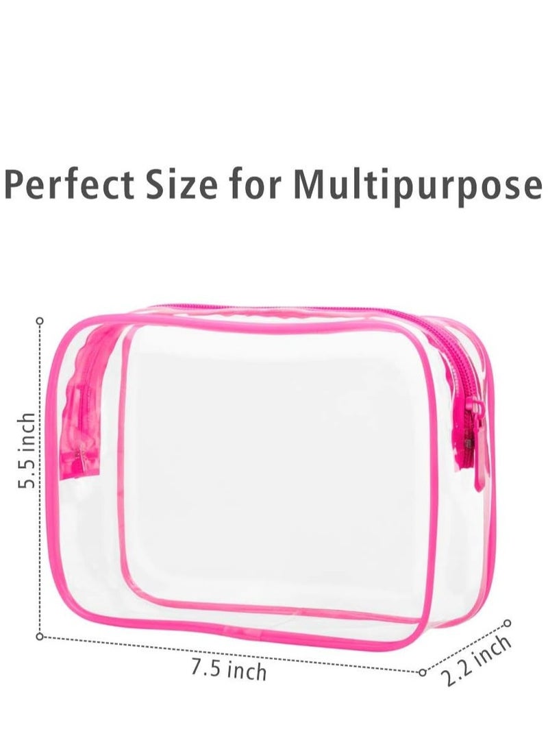 Hand Bag Clear Makeup Bags Clear Cosmetics Bag Transparent Tote Bag Thick PVC Zippered Toiletry Carry Pouch Waterproof Makeup Artist Large Bag Diaper Shoulder Bag Beach Bag