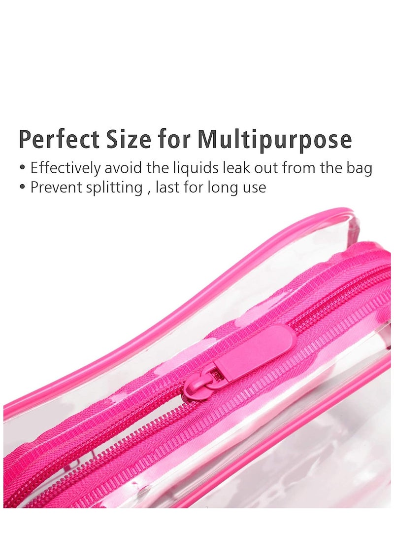 Hand Bag Clear Makeup Bags Clear Cosmetics Bag Transparent Tote Bag Thick PVC Zippered Toiletry Carry Pouch Waterproof Makeup Artist Large Bag Diaper Shoulder Bag Beach Bag