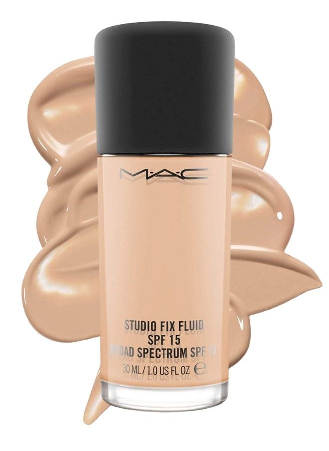 MAC Studio Fix Fluid SPF 15 Foundation NW20 – 24HR Long-Wear, Matte Finish, Oil Control, Medium-to-Full Coverage