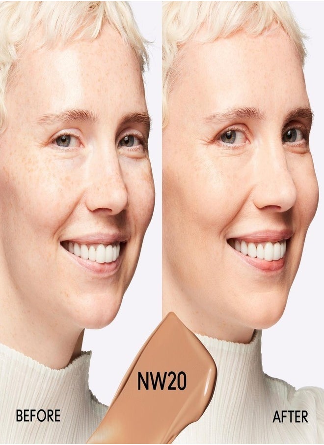 MAC Studio Fix Fluid SPF 15 Foundation NW20 – 24HR Long-Wear, Matte Finish, Oil Control, Medium-to-Full Coverage