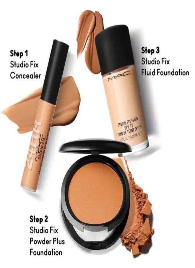 MAC Studio Fix Fluid SPF 15 Foundation NC15 – 24HR Long-Wear, Matte Finish, Oil Control, Medium-to-Full Coverage