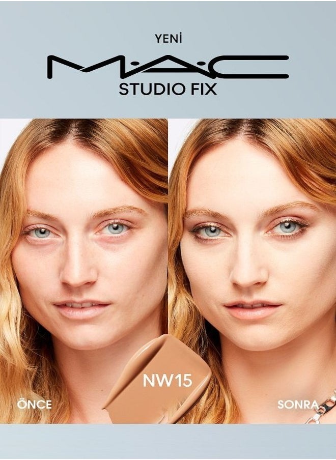 MAC Studio Fix Fluid SPF 15 Foundation NW15 – 24HR Long-Wear, Matte Finish, Oil Control, Medium-to-Full Coverage
