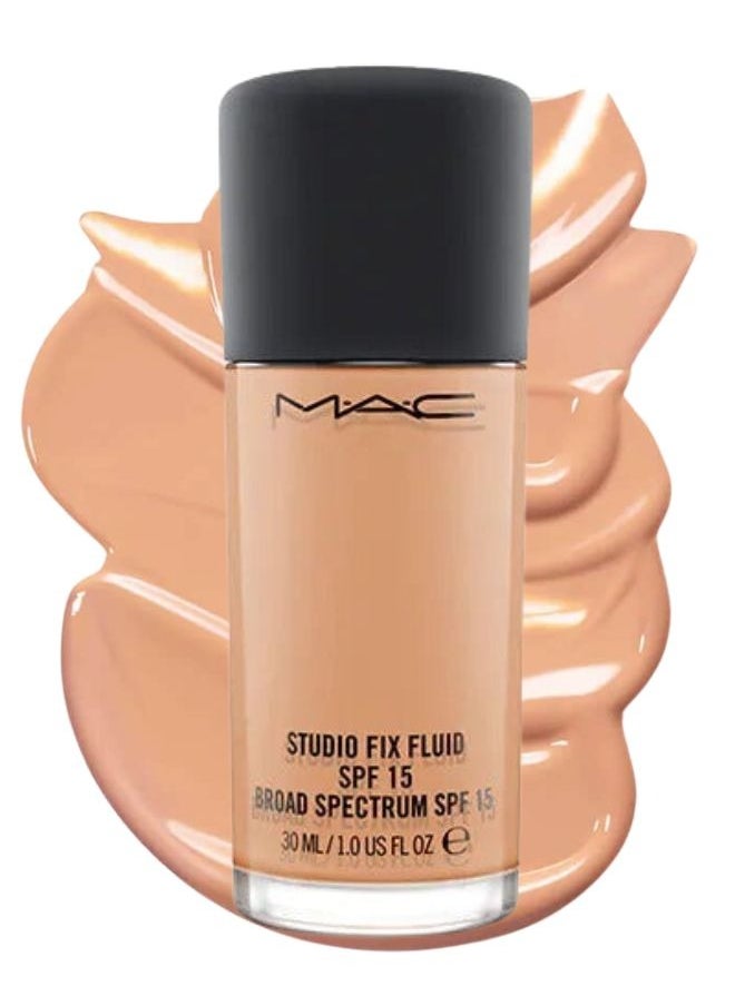MAC Studio Fix Fluid SPF 15 Foundation NW15 – 24HR Long-Wear, Matte Finish, Oil Control, Medium-to-Full Coverage