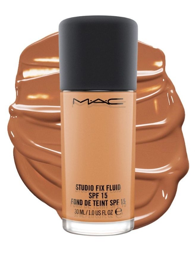 MAC Studio Fix Fluid SPF 15 Foundation NW43 – 24HR Long-Wear, Matte Finish, Oil Control, Medium-to-Full Coverage