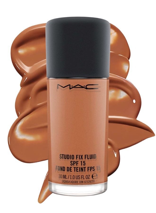 MAC Studio Fix Fluid SPF 15 Foundation NW45 – 24HR Long-Wear, Matte Finish, Oil Control, Medium-to-Full Coverage