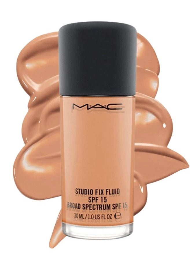 MAC Studio Fix Fluid SPF 15 Foundation NW30 – 24HR Long-Wear, Matte Finish, Oil Control, Medium-to-Full Coverage