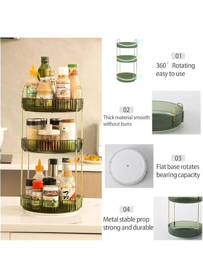 Rotating Makeup Organizer for Vanity 3 Tier, High-Capacity Skincare Clear Make Up Storage Perfume Organizers Cosmetic Dresser Organizer Countertop 360 Spinning (40-09)