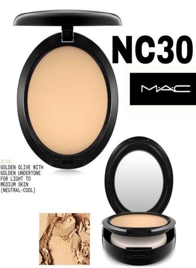 Mac Studio Fix Powder Plus Foundation - NC30 - Golden Beige With Golden Undertone for Light to Medium Skin 15g