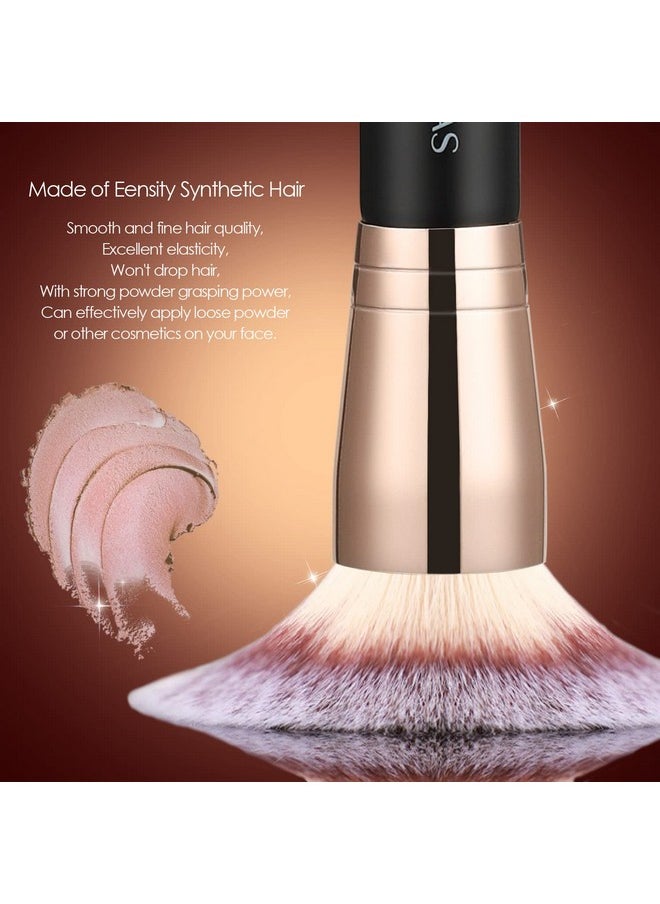 Foundation Makeup Brush, Premium Kabuki Brush, Double-Ended Contour Brush (Flat/Angled Round Top) For Blending Liquid Powder Concealer Cream Blush Makeup Brush