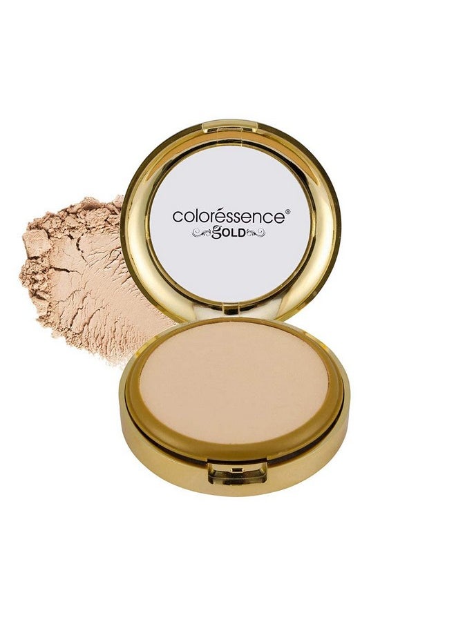 COLORESSENCE Glitterati Compact Powder Gold Range SPF 15 Oil Free Matte Finish Face Satin Pressed Formula, 10g - Natural Matte