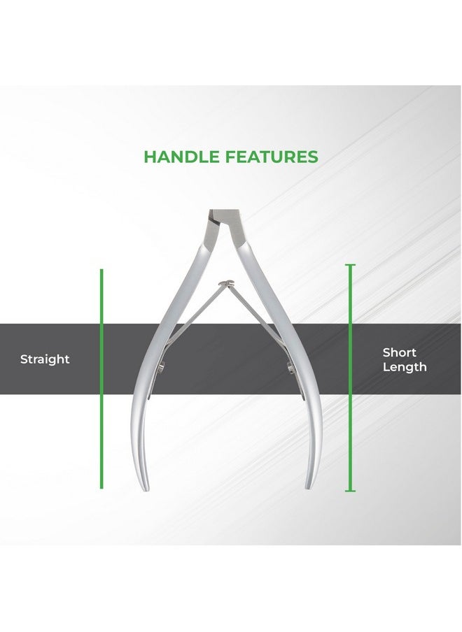 Cuticle Nipper - D-07 Jaw 12 | Stainless Steel | Durable And Sharp | Ergonomic Design | Grey Plated | Ideal For Salons And Home Use