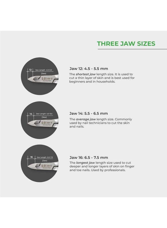 Cuticle Nipper - D-07 Jaw 12 | Stainless Steel | Durable And Sharp | Ergonomic Design | Grey Plated | Ideal For Salons And Home Use