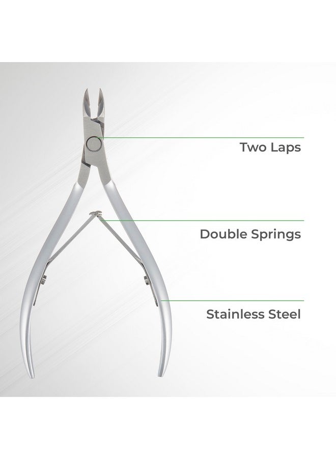 Cuticle Nipper - D-07 Jaw 12 | Stainless Steel | Durable And Sharp | Ergonomic Design | Grey Plated | Ideal For Salons And Home Use