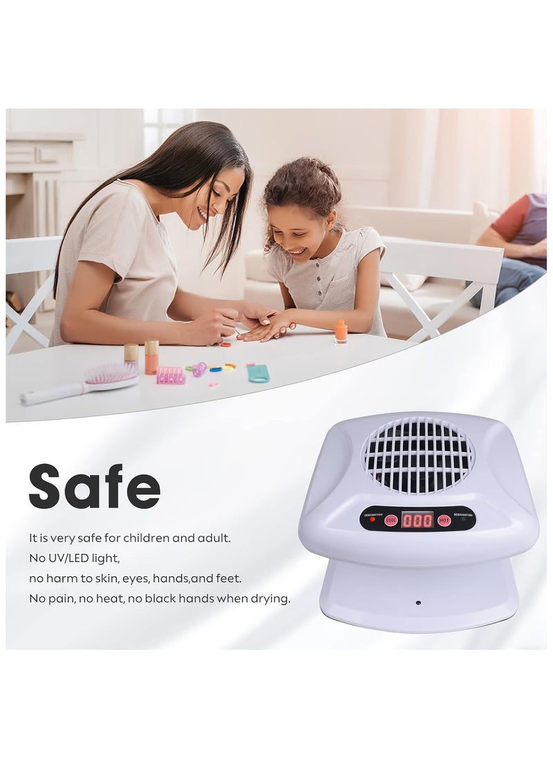 300W Single Fan Warmer Nail Dryer For Regular Nail Polish Hot And Cold Air Nail Dryer Fan Manicure Tools White