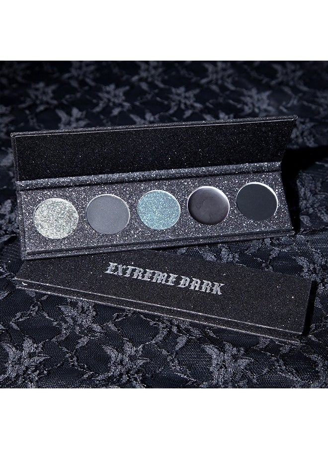 Extreme Dark-5 Color Eyeshadow Palette,Matte & Shimmery Eyeshadow for High-Definition Eye Makeup,Waterproof, Sweat Resistant,Long-lasting