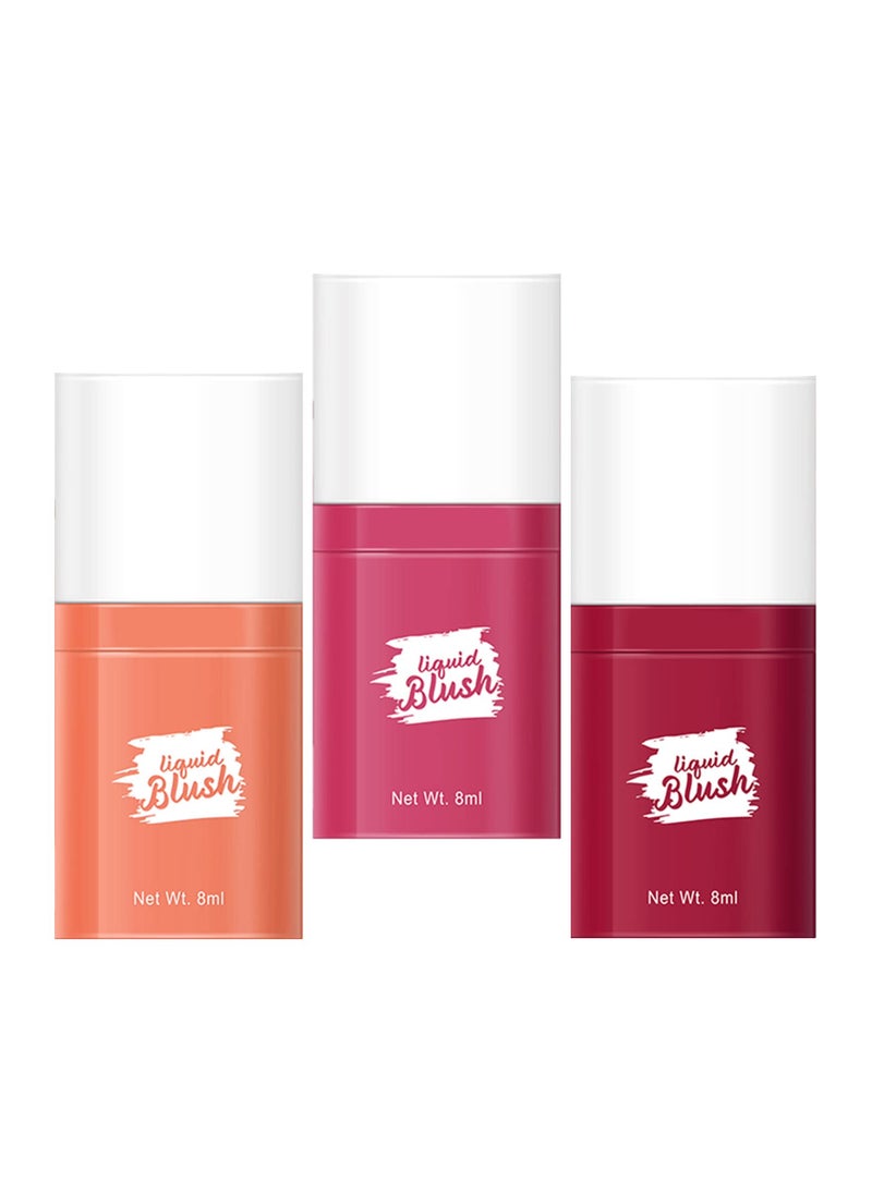 Liquid Blush Set, Natural Looking Makeup Breathable Blush Sheer Flush of Color Long-Wearing Blush Dewy Finish Blush Blush Stick Cream Blus for Cheek, Long-Wearing 0.81 Fl Oz (03#04#06#)