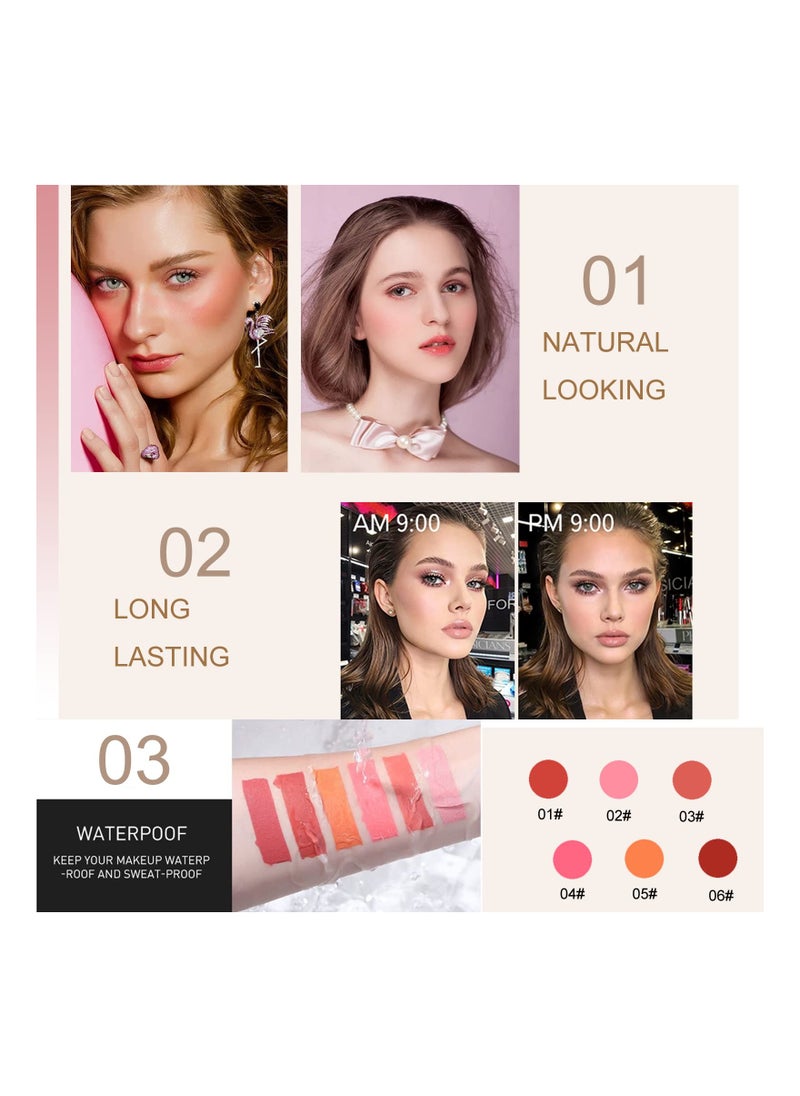 Liquid Blush Set, Natural Looking Makeup Breathable Blush Sheer Flush of Color Long-Wearing Blush Dewy Finish Blush Blush Stick Cream Blus for Cheek, Long-Wearing 0.81 Fl Oz (03#04#06#)