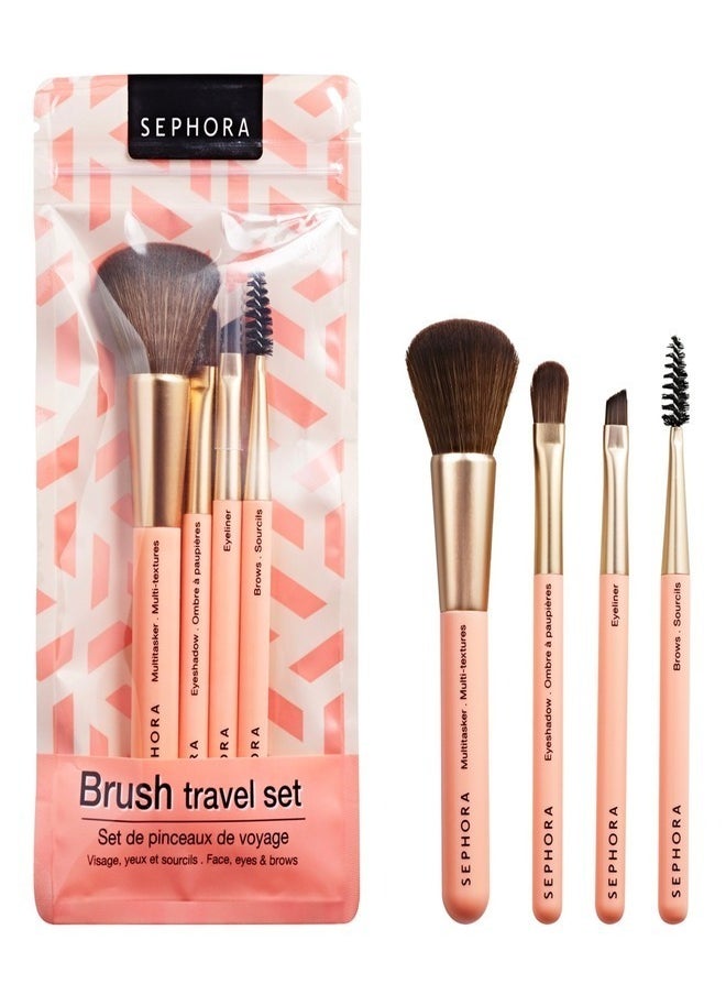 SEPHORA COLLECTION Set of Travel Brushes Vegan - Face, Eye and Eyebrow Brushes