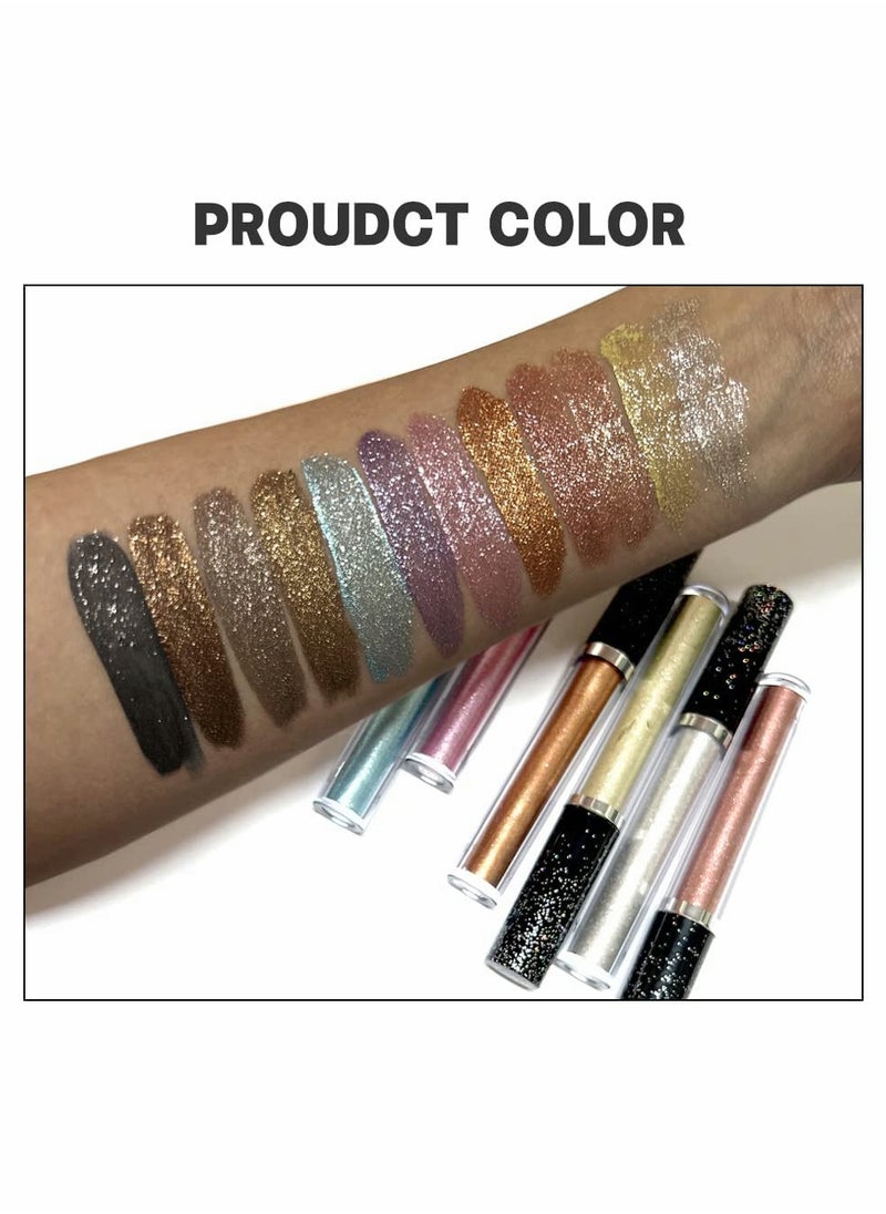 12 Color Metallic Liquid Eyeshadow Set Ultra Creamy Highly Pigmented Long-lasting Makeup Kit for Stunning Eye Looks