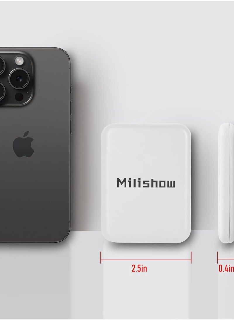 Milishow Compact Mirror, 1x/3x Magnifying LED Pocket Mirror, Small Lighted Travel Makeup Mirror for Purse, Handbag, Folding, Handheld, 2-Sided Mini Mirror with Lights for Women (White 1pack)