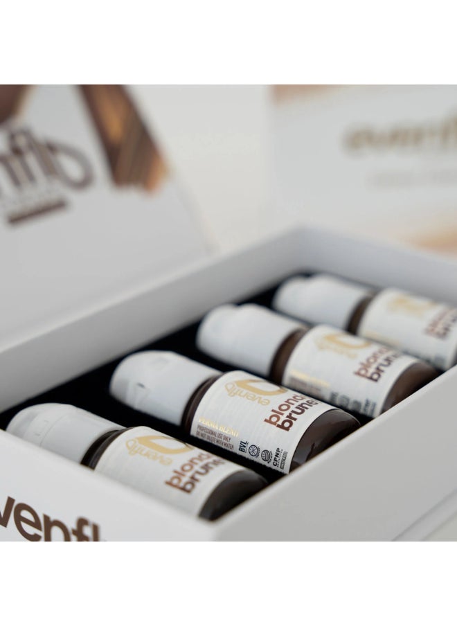 Evenflo Blonde 2 Brunette Eyebrow Pigment Set Premium Spmu Pigment For Natural, Long-Lasting Brow Colors 4pcs 15Ml