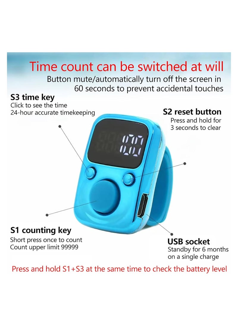 Electric Finger Tally Counter with LED Display: Enhanced Digital Counting for Precision and Ease, Red