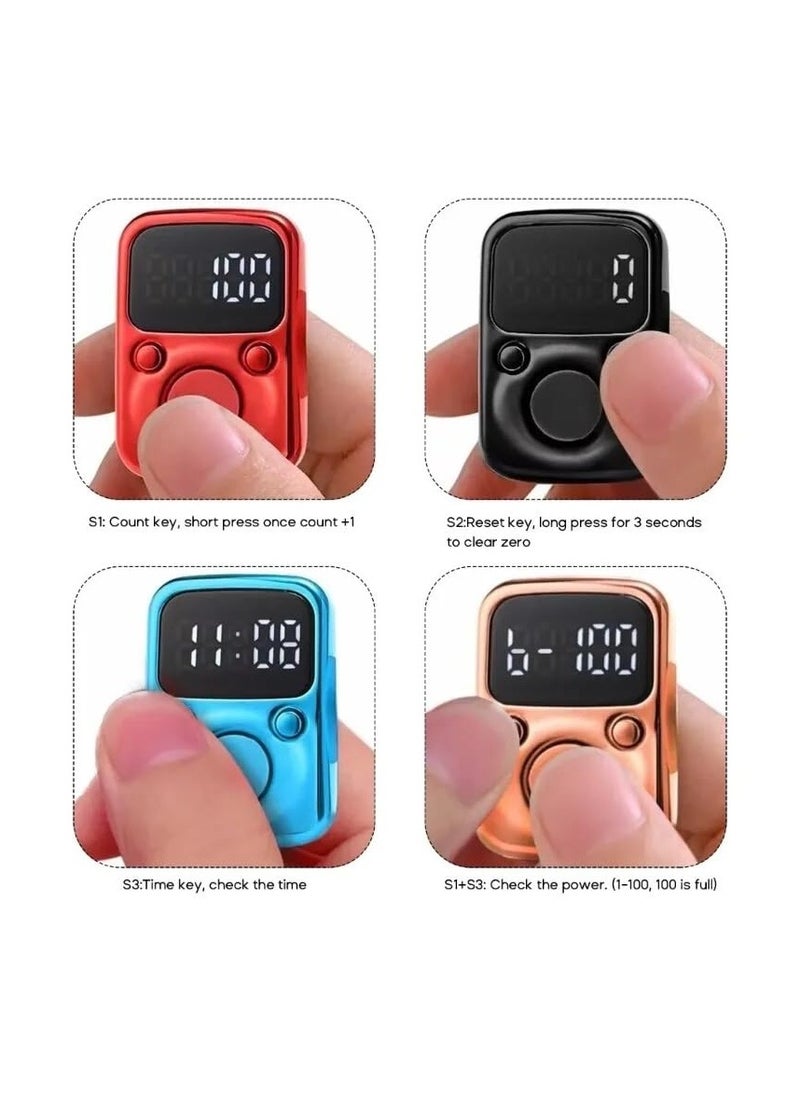 Electric Finger Tally Counter with LED Display: Enhanced Digital Counting for Precision and Ease, Red