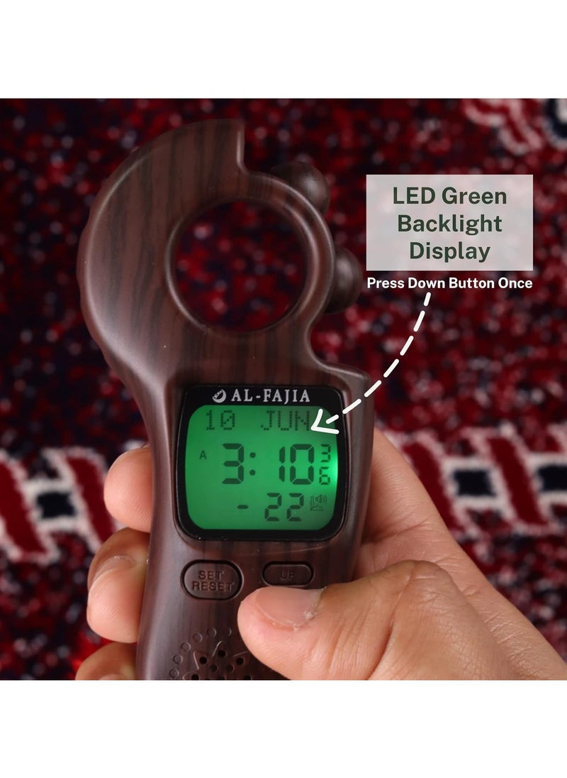 Digital Tasbeeh Hand Tally Counter & Islamic Prayer Time Reminder Ring with Qibla Direction, Azan Sound, and Hijri Calendar