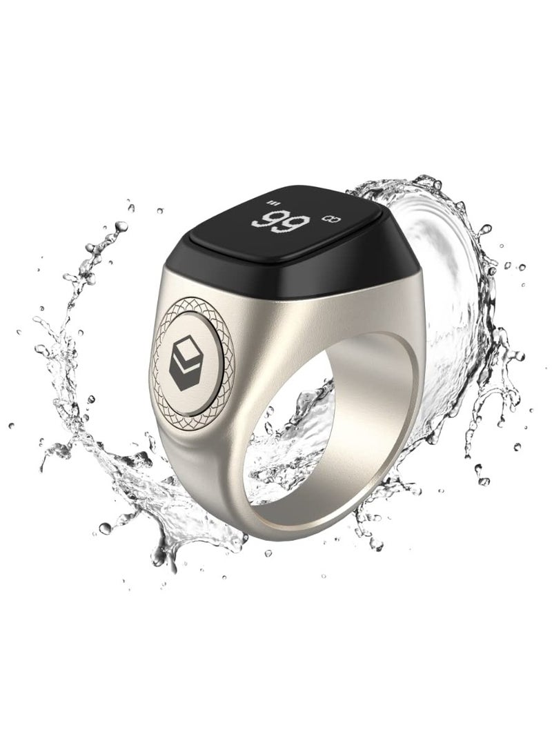 Smart Tasbih Zikr Aluminium Ring Silver 18mm, M0218Sr, Digital Islamic Prayer Counter with OLED Display