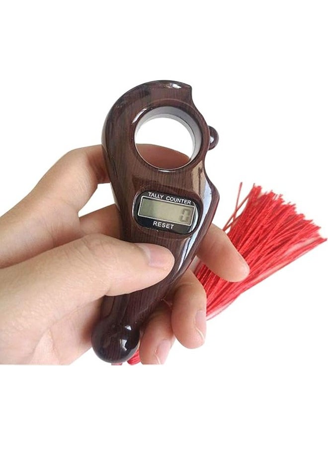 Handheld Tally Counter with Wooden Finish and Tassel for Prayer and Zikr - (Pack Of 4)