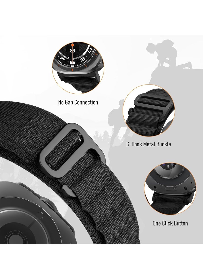 Trail Band for Samsung Galaxy Watch Ultra Bands 47mm Men/Women,Rugged Fabric Nylon Alpine Sport Loop Strap for Samsung Galaxy Watch 7 Ultra Band 47 mm 2024 Breathable Replacement Wristband