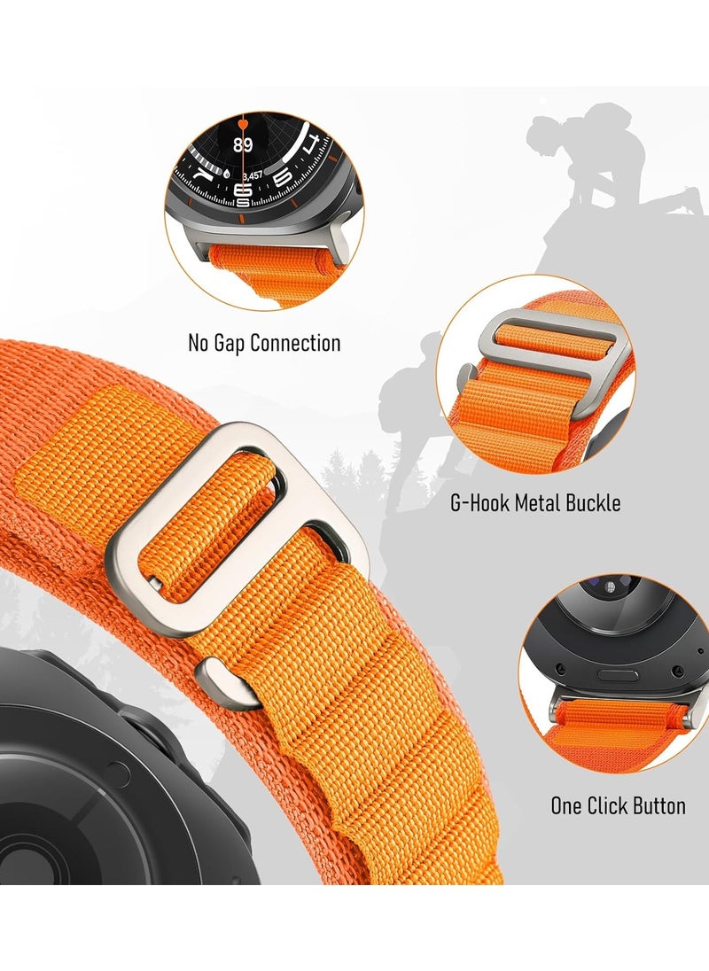 Trail Band for Samsung Galaxy Watch Ultra Bands 47mm Men/Women,Rugged Fabric Nylon Alpine Sport Loop Strap for Samsung Galaxy Watch 7 Ultra Band 47 mm 2024 Breathable Replacement Wristband
