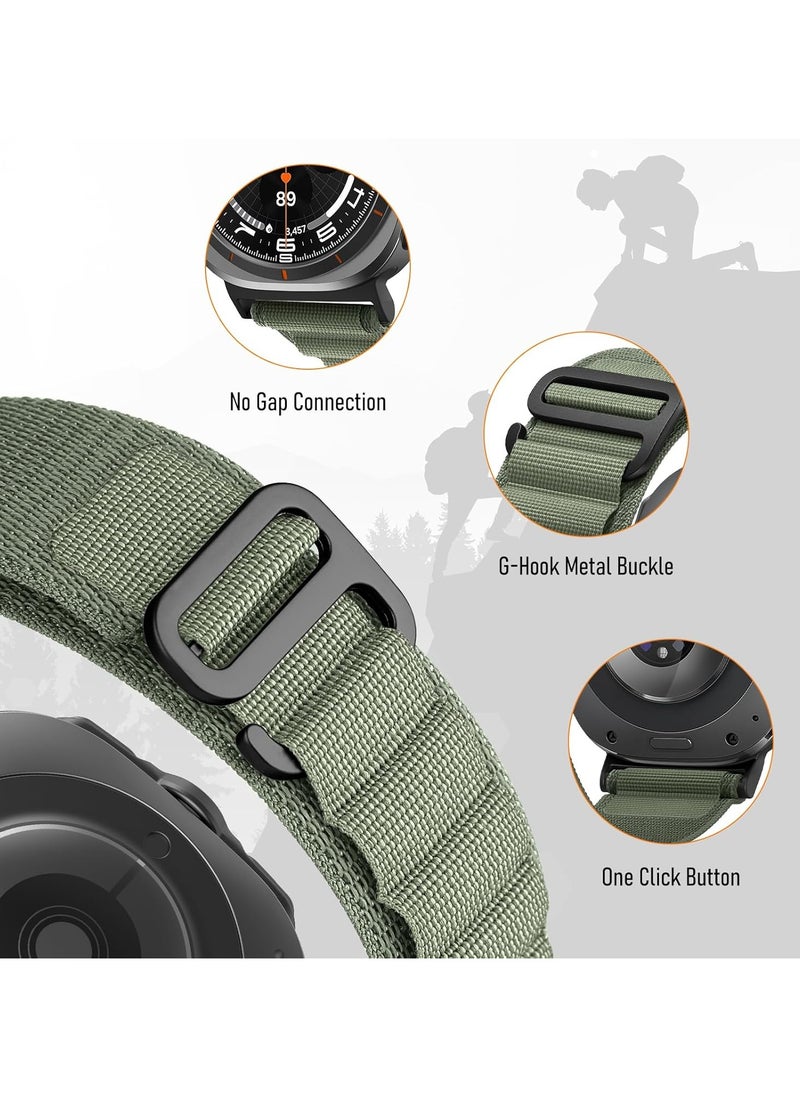 Trail Band for Samsung Galaxy Watch Ultra Bands 47mm Men/Women,Rugged Fabric Nylon Alpine Sport Loop Strap for Samsung Galaxy Watch 7 Ultra Band 47 mm 2024 Breathable Replacement Wristband