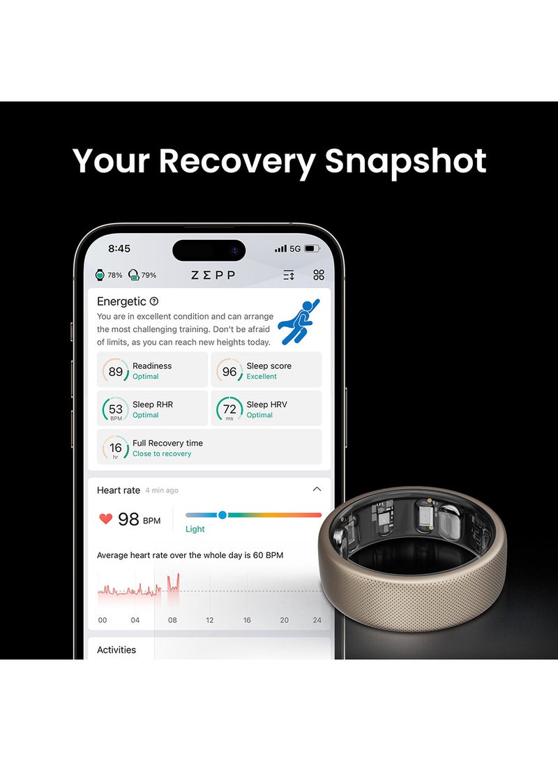 Helio Smart Ring Watch By Day, Ring By Night Titanium 10