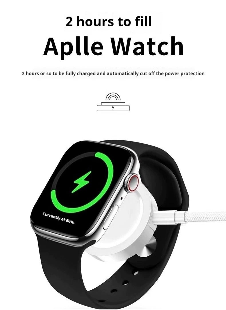 Upgrade to Apple Watch Magnetic Fast Charger to USB-C Cable (1 Meter/Portable) Magnetic Wireless Charging Compatible with Apple Watch Series 8/7/6/SE/5/4/3/2/1