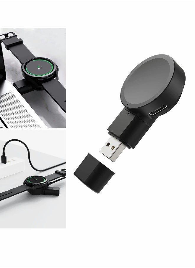 Samsung Galaxy Watch 5/4/3 Active 2 Charger USB Travel Cordless Wireless car Charger Keychain for Samsung Galaxy Watch5 Pro Watch4 Classic Watch3 Active & Active2 Accessories