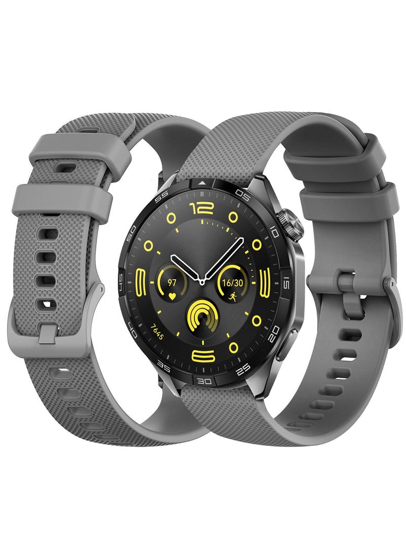 (For All Smartwatches 22mm) 4Packs, 22mm Silicone Straps Watch Band Strap for Huawei GT3 / Huawei GT3 pro/Huawei GT/Huawei GT 2 (46mm) Watch Band/Huawei Watch GT2 Pro Strap/Samsung Galaxy Watch 46mm / Galaxy Watch 3 45mm White Black Grey Navy Blue