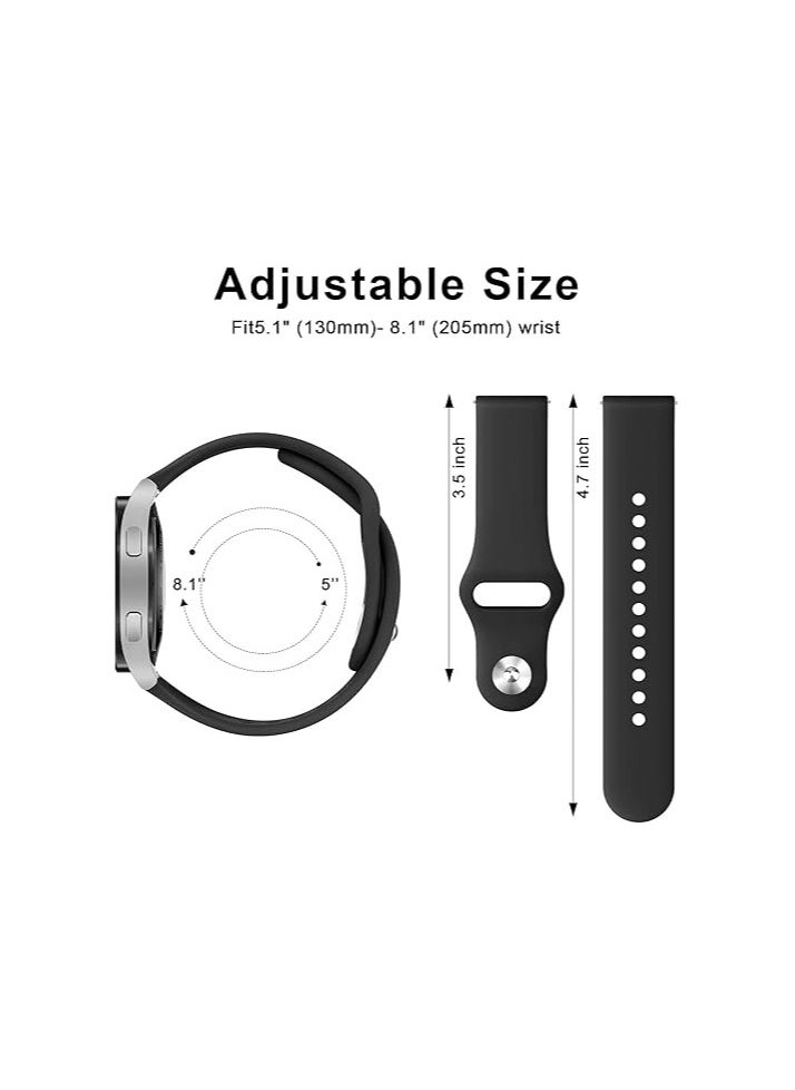 20mm 22mm Quick Release Watch Band Soft Silicone Breathable Replacement Sport Watch Straps for Women Men