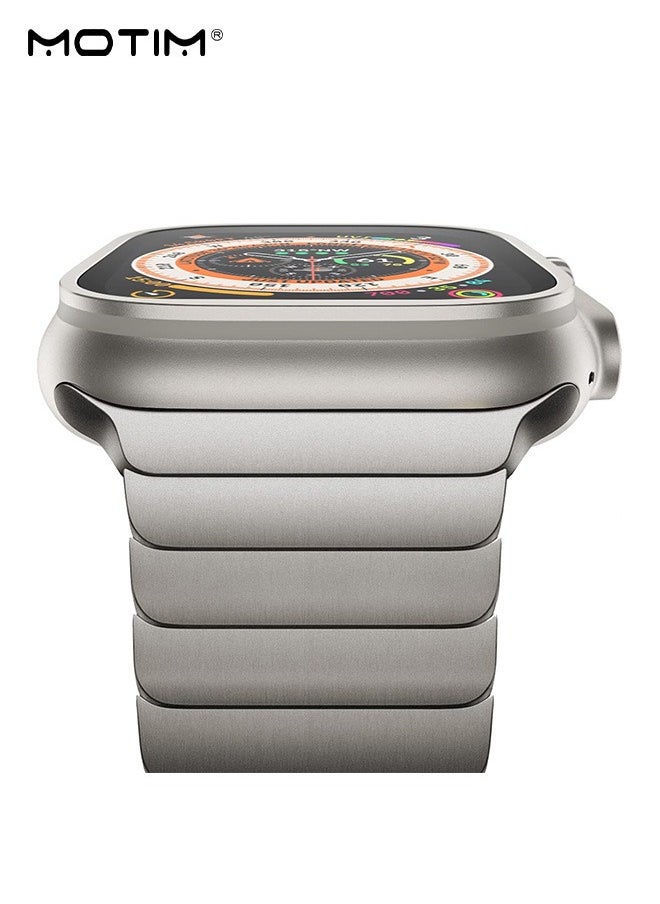 Apple Watch Metal Band for Ultra 2 iWatch Series, 49mm 46mm 45mm 44mm 42mm, Adjustable Men and Women Metal Replace Strap, Compatible with Apple Watch SE 10/9/8/7/6/5/4/3/2/1