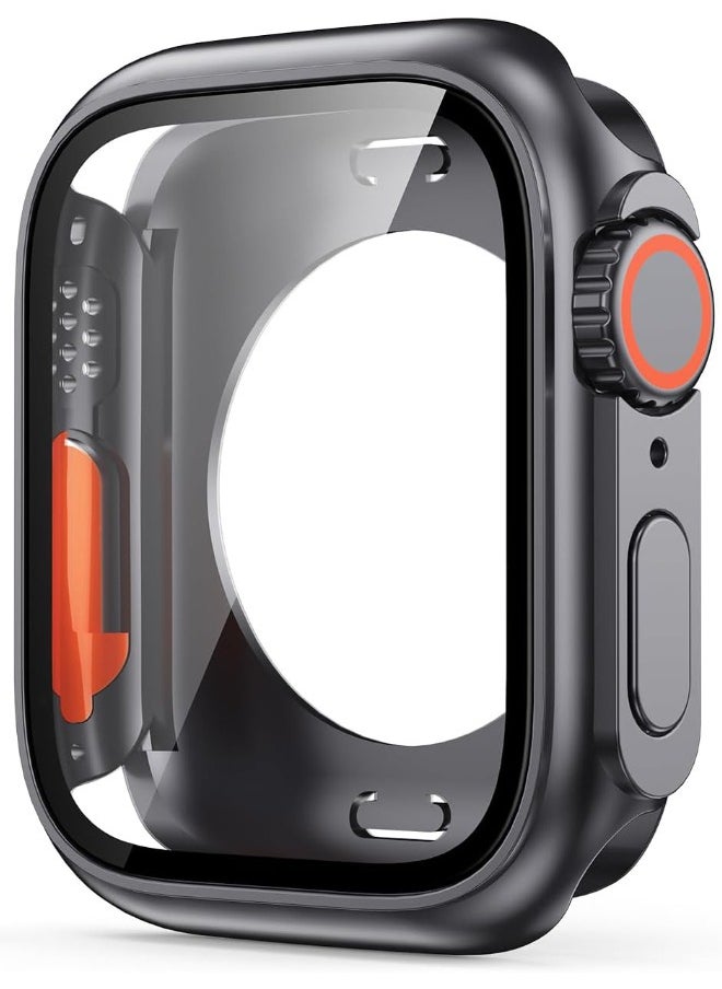 Apple Watch Series 10 (2024) 46mm Hard Case with Tempered Glass Screen Protector, 【Looks Like iWatch Ultra】 Unique Design Hard PC Waterproof Case Cover, Bumper Full Coverage Accessories for iWatch 1