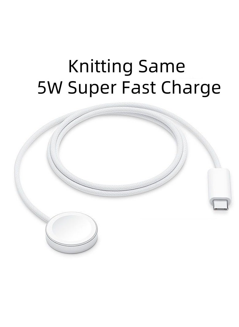 Upgrade to Apple Watch Magnetic Fast Charger to USB-C Cable (1 Meter/Portable) Magnetic Wireless Charging Compatible with Apple Watch Series 8/7/6/SE/5/4/3/2/1