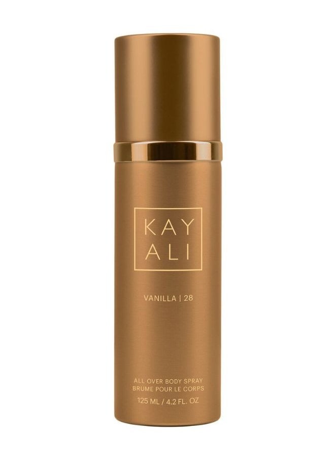 KAYALI Vanilla | 28 All Over Body Spray, 125ML – Luxurious Fragrance Mist with Sweet Vanilla, Tonka Bean, and Jasmine Notes for a Subtle and Long-Lasting Scent