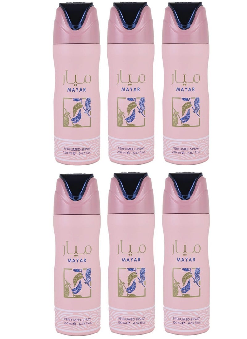 Lattafa Mayar Perfumed Deodorant For Women 200ml (Pack of 6)