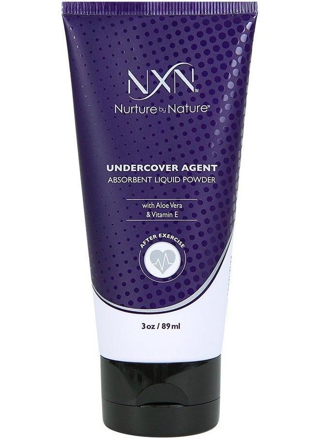 Undercover Agent Liquid Powder, Anti-Sweat, For Breast, Private Parts, Crotch & Inner Thigh To Stop Odor & Chafe, Deodorant For Women, Natural Formula With Aloe & Vitamin E, 3 Oz