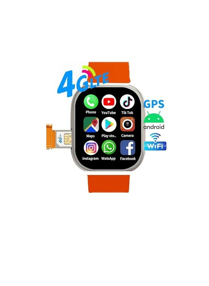 Smartbarry C90 Max ,4G SIM Smart Watch with 4GB RAM and 64GB Internal Memory - with 2 Straps