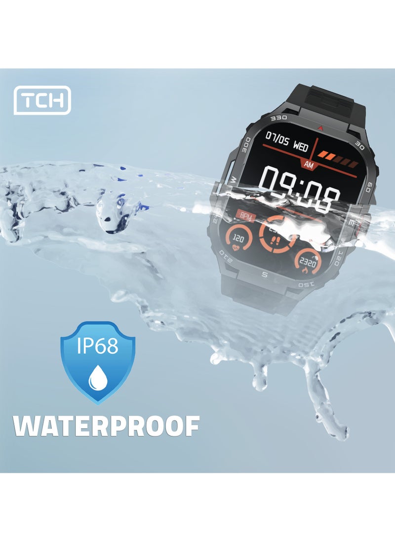 Smart Watches for Men (Answer/Make Calls) 2.1 Ultra Fitness Smart Watch for Android and iPhone, Waterproof Fitness Tracker with Blood Pressure/Stress/Heart Rate/Sleep/100+ Sport Modes, Watches for Men