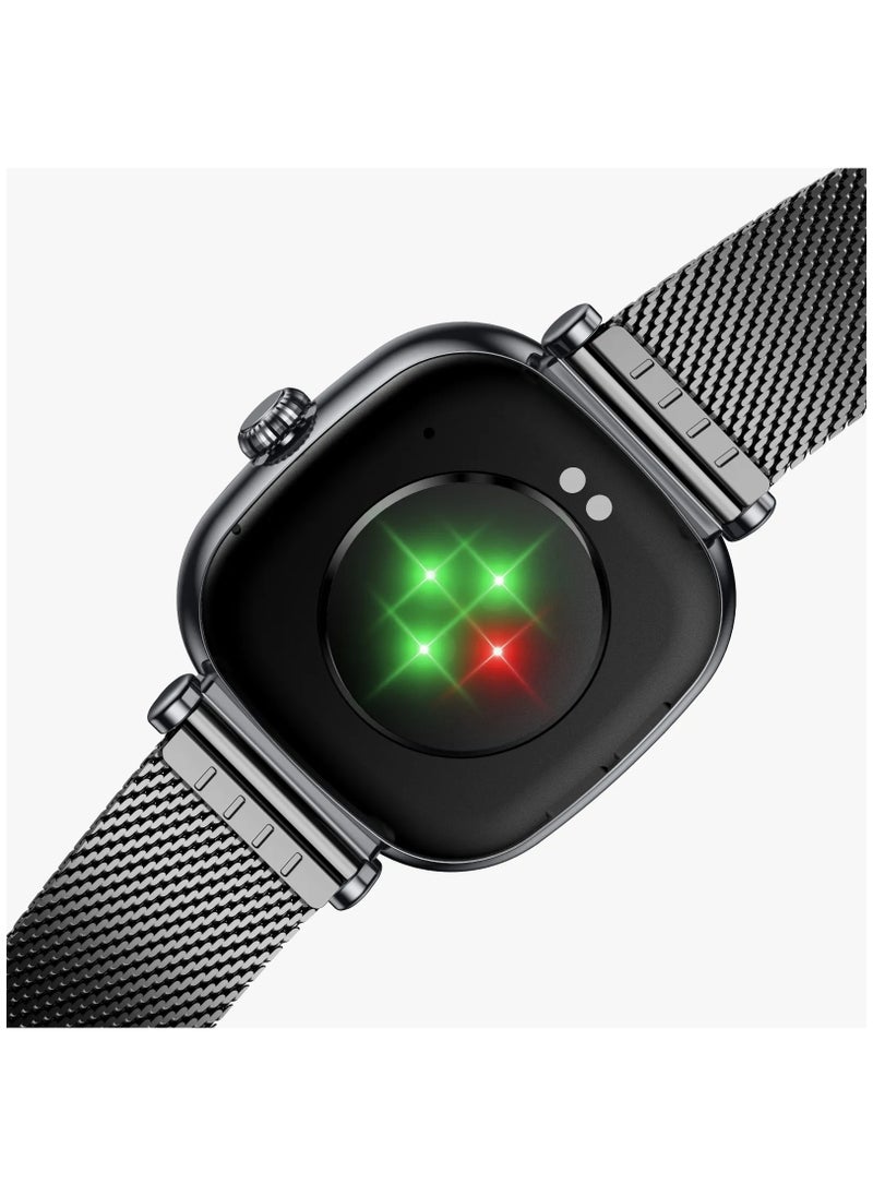Princess Smart Watch with AMOLED Display and Extra Strap / Customizable Dials / Always-on display / Music Control / Raise Wrist Wake Screen / Volume Control / Remote Camera / Sleep Monitoring / GL-SWA38 - Glossy Black