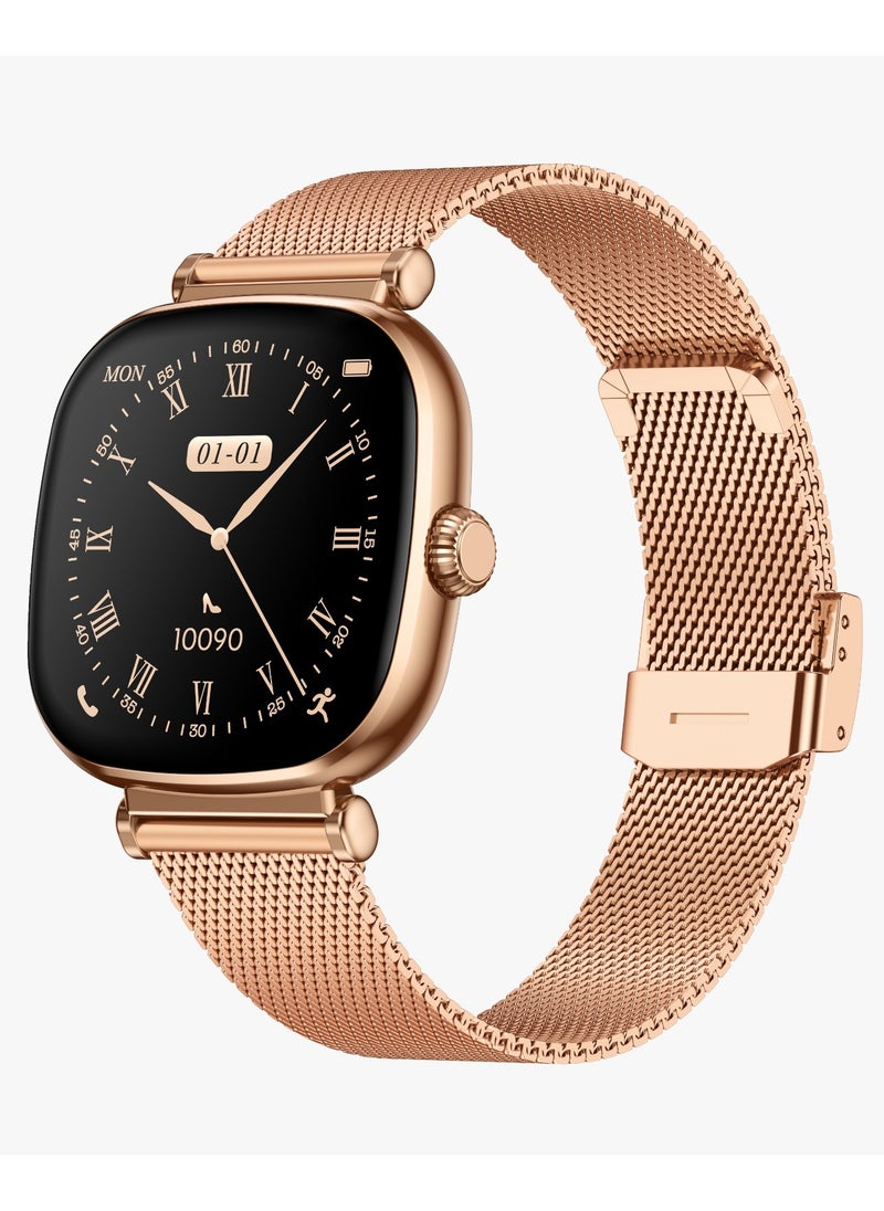 Princess Smart Watch with AMOLED Display and Extra Strap / Customizable Dials / Always-on display / Music Control / Raise Wrist Wake Screen / Volume Control / Remote Camera / Sleep Monitoring / GL-SWA38 - Gold